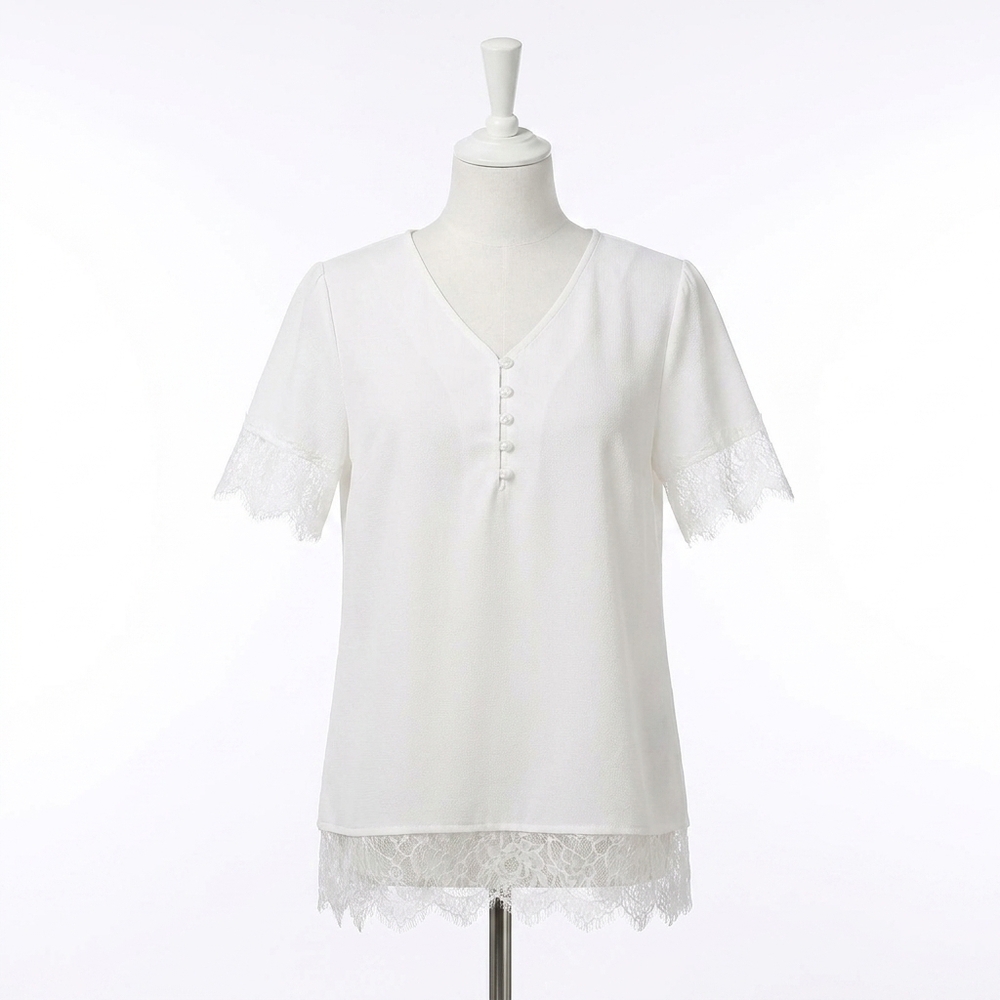 NEW ENTRO beautiful lace top in ivory